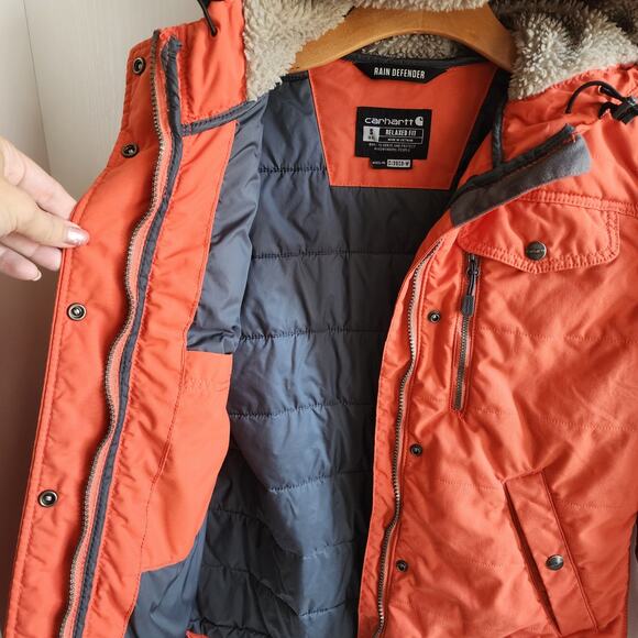 Carhartt Women’s Utility Midweight Insulated Jacket Orange Earthen Clay OJ3909-W - Picture 7 of 12